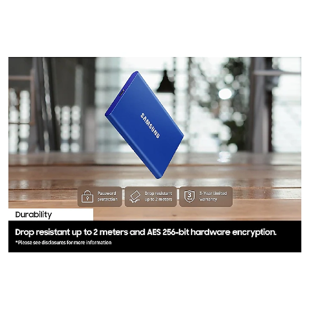 Samsung External SSD 1TB T7 (USB 3.2) (Blue) view 5